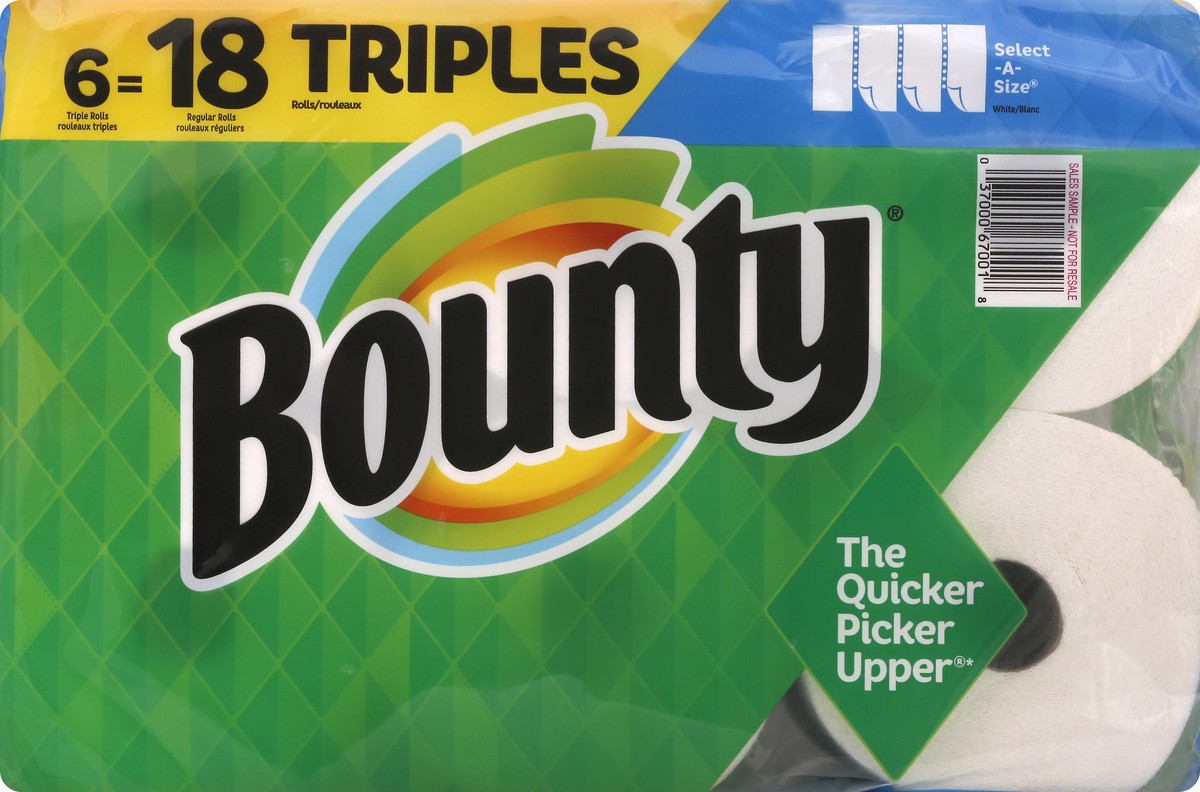 slide 4 of 6, Bounty Select-A-Size Paper Towels, Triple Rolls, 6 ct