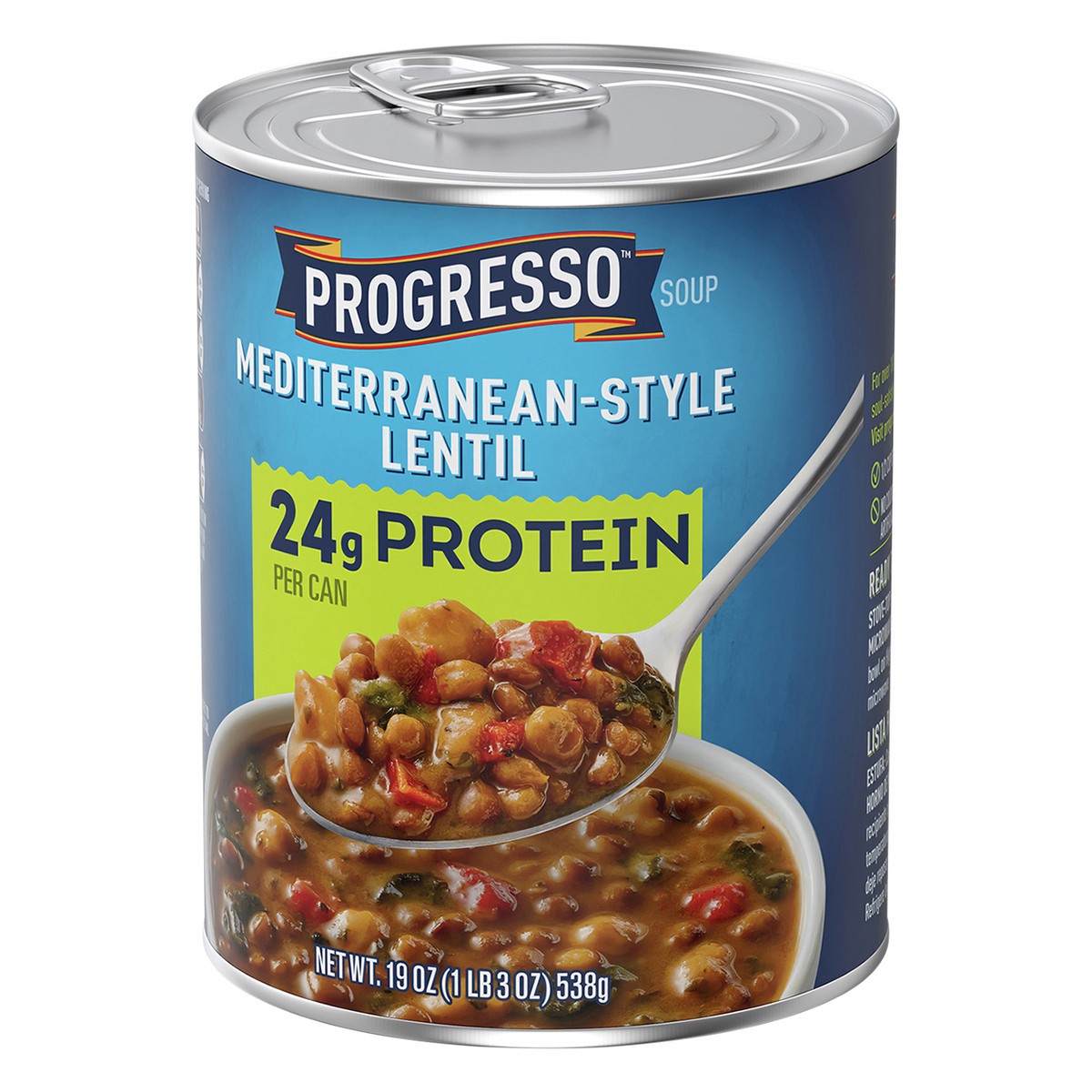 slide 7 of 9, Progresso Mediterranean-Style Lentil Protein Soup, Vegetarian, 19 oz., 19 oz