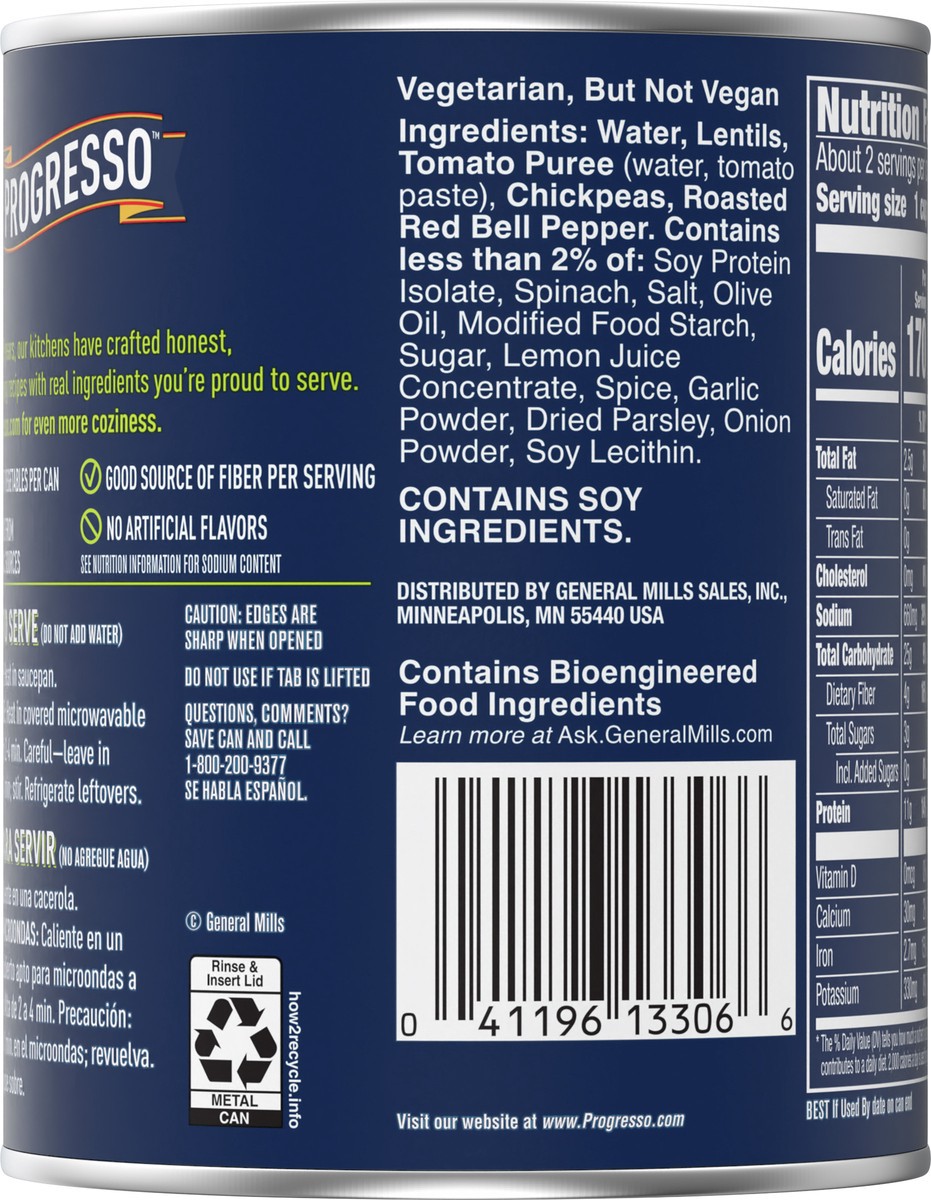 slide 3 of 9, Progresso Mediterranean-Style Lentil Protein Soup, Vegetarian, 19 oz., 19 oz