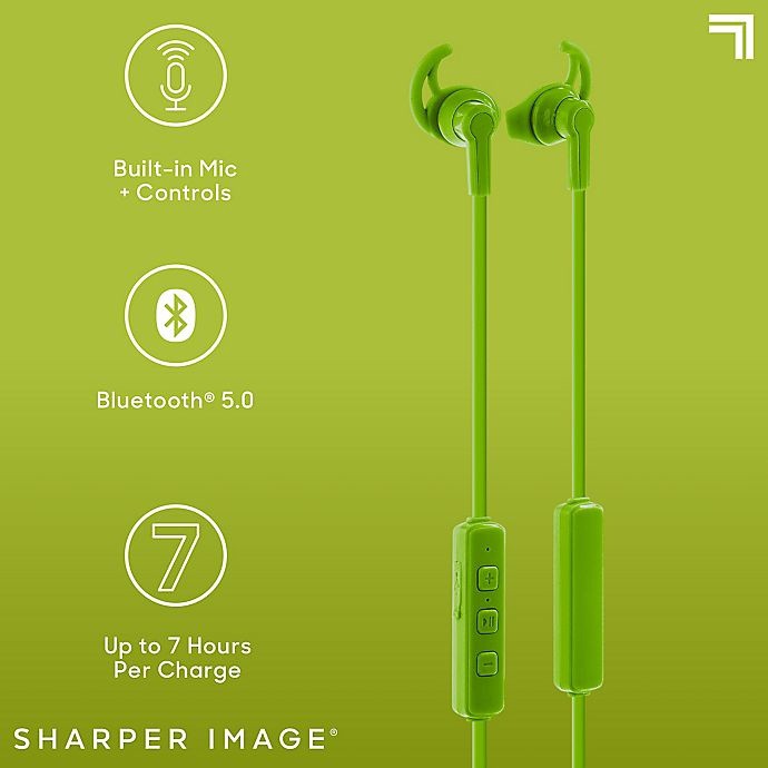 slide 3 of 10, Sharper Image The Sound Of Unity Wireless Earbuds - Neon Green, 1 ct