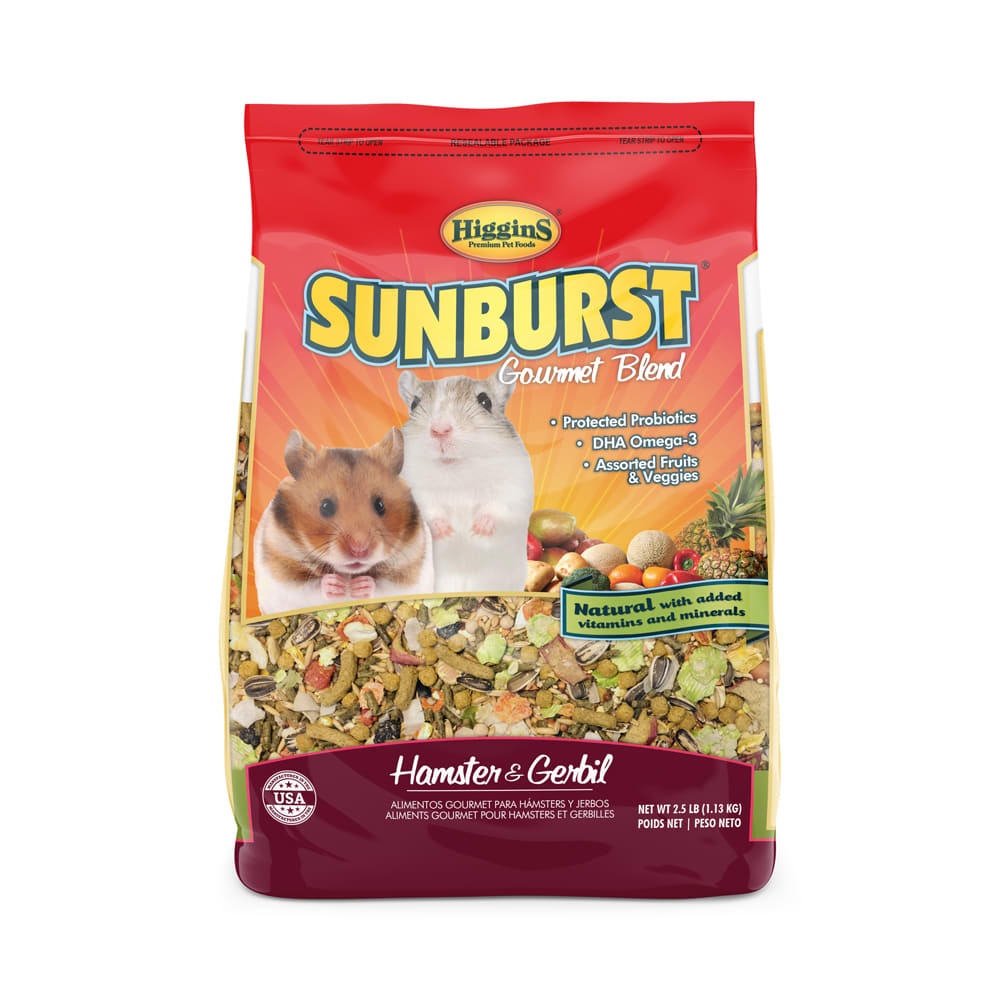 slide 1 of 1, Higgins Sunburst Gourmet Food Mix for Hamsters & Gerbils, 2.5 lb