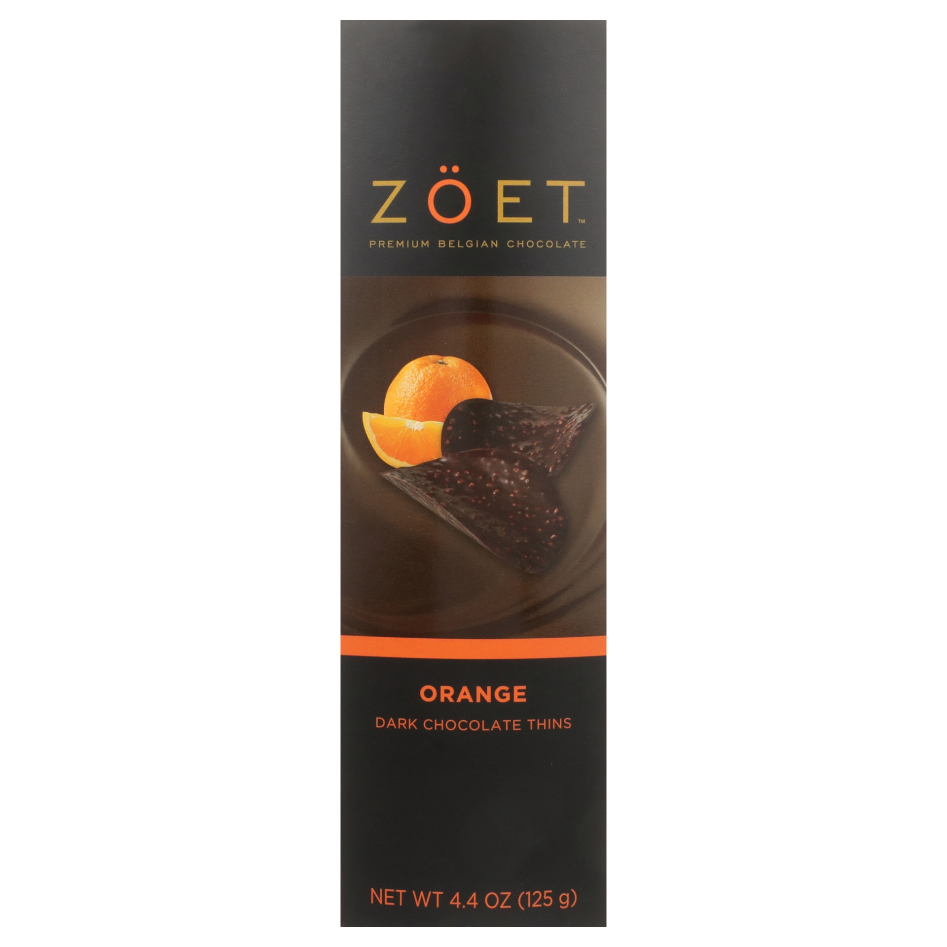 slide 1 of 6, Zöet Orange Dark Chocolate Thins, 4.4 oz