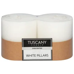 Tuscany Candle White Pillars Unscented Candles - 2 ea