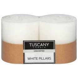 Tuscany Candle White Pillars Unscented Candles - 2 ea