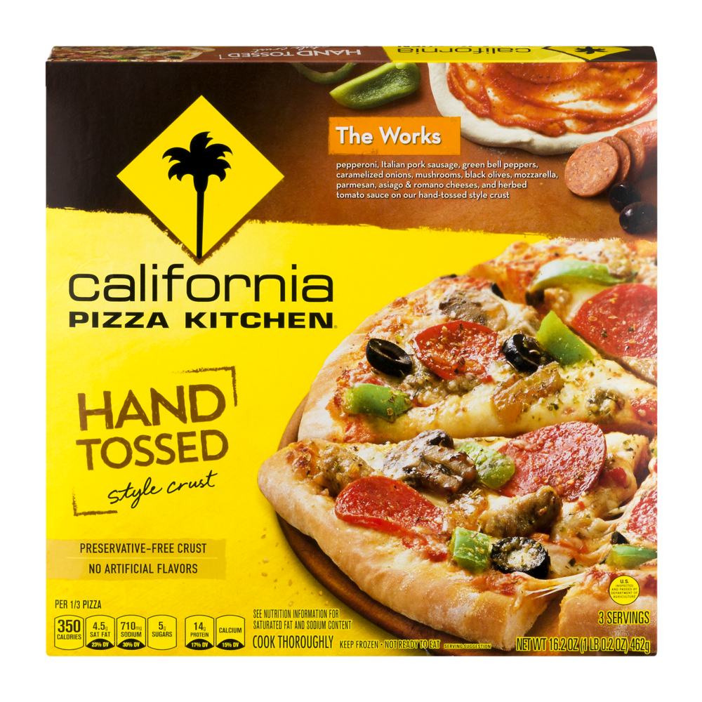 slide 1 of 4, California Pizza Kitchen The Works Hand Tossed Style Crust Pizza, 16.2 oz