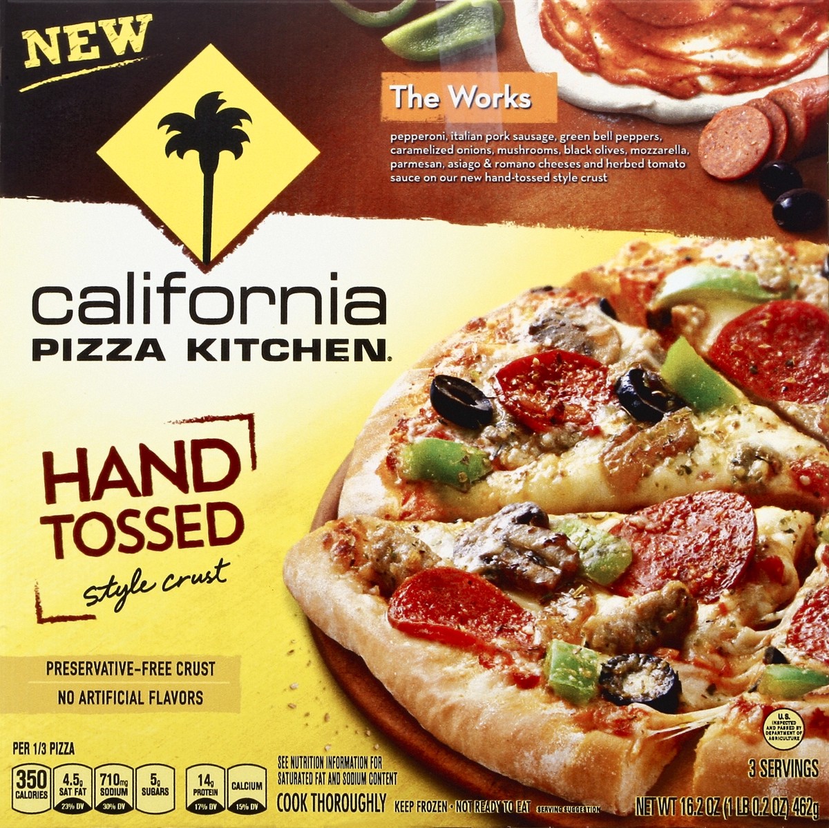 slide 4 of 4, California Pizza Kitchen The Works Hand Tossed Style Crust Pizza, 16.2 oz