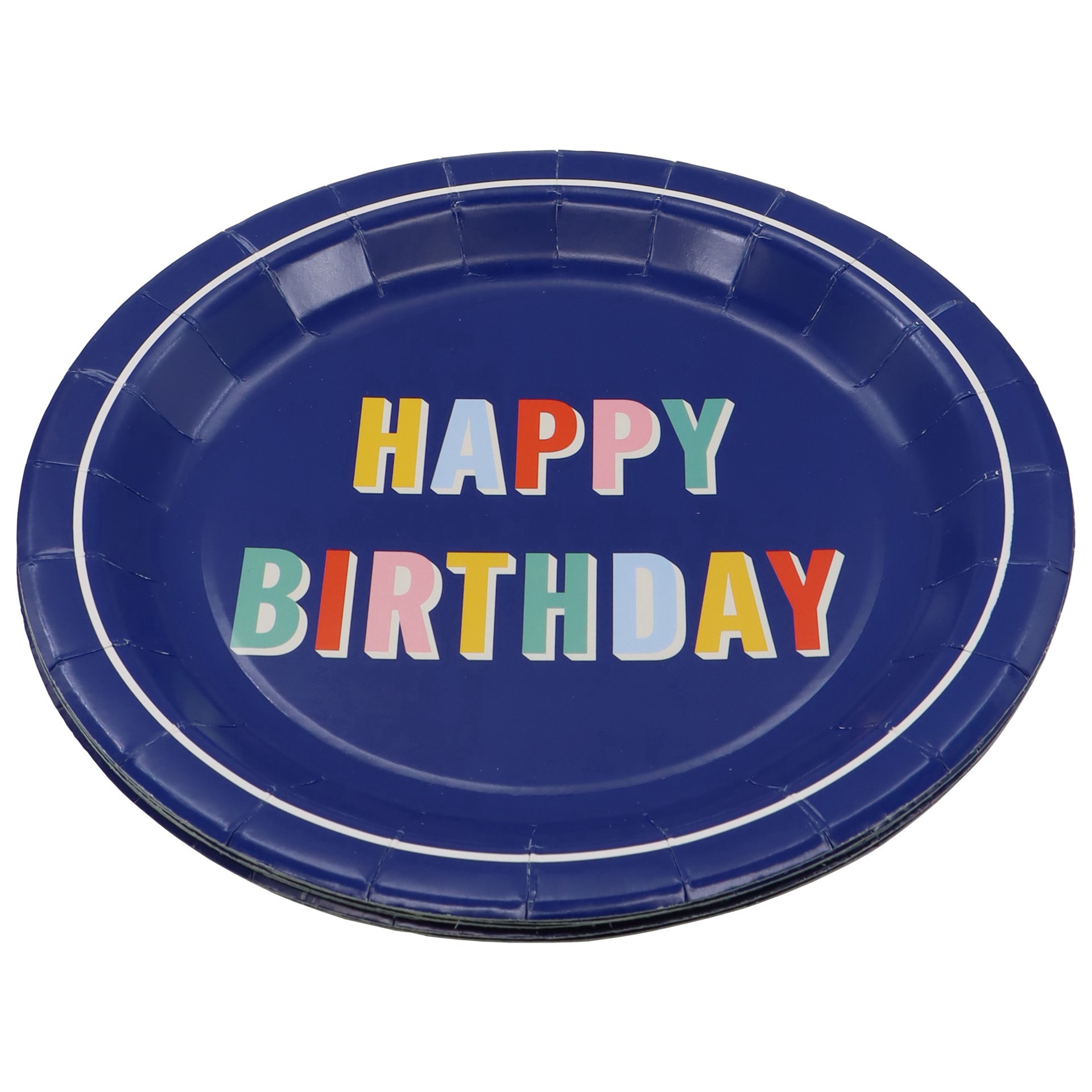 slide 2 of 2, 9" Blue Happy Birthday Paper Plates, 10ct. By Celebrate It, 10 ct