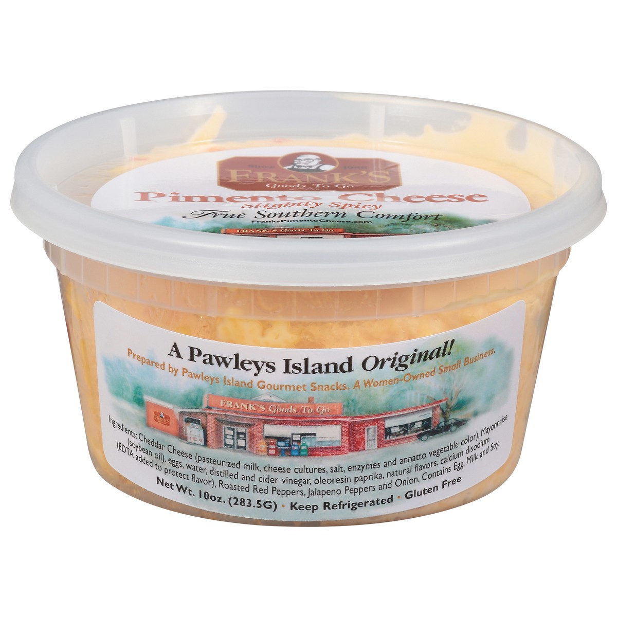 slide 2 of 13, Frank's Goods to Go Slightly Spicy Pimento Cheese 10 oz, 10 oz