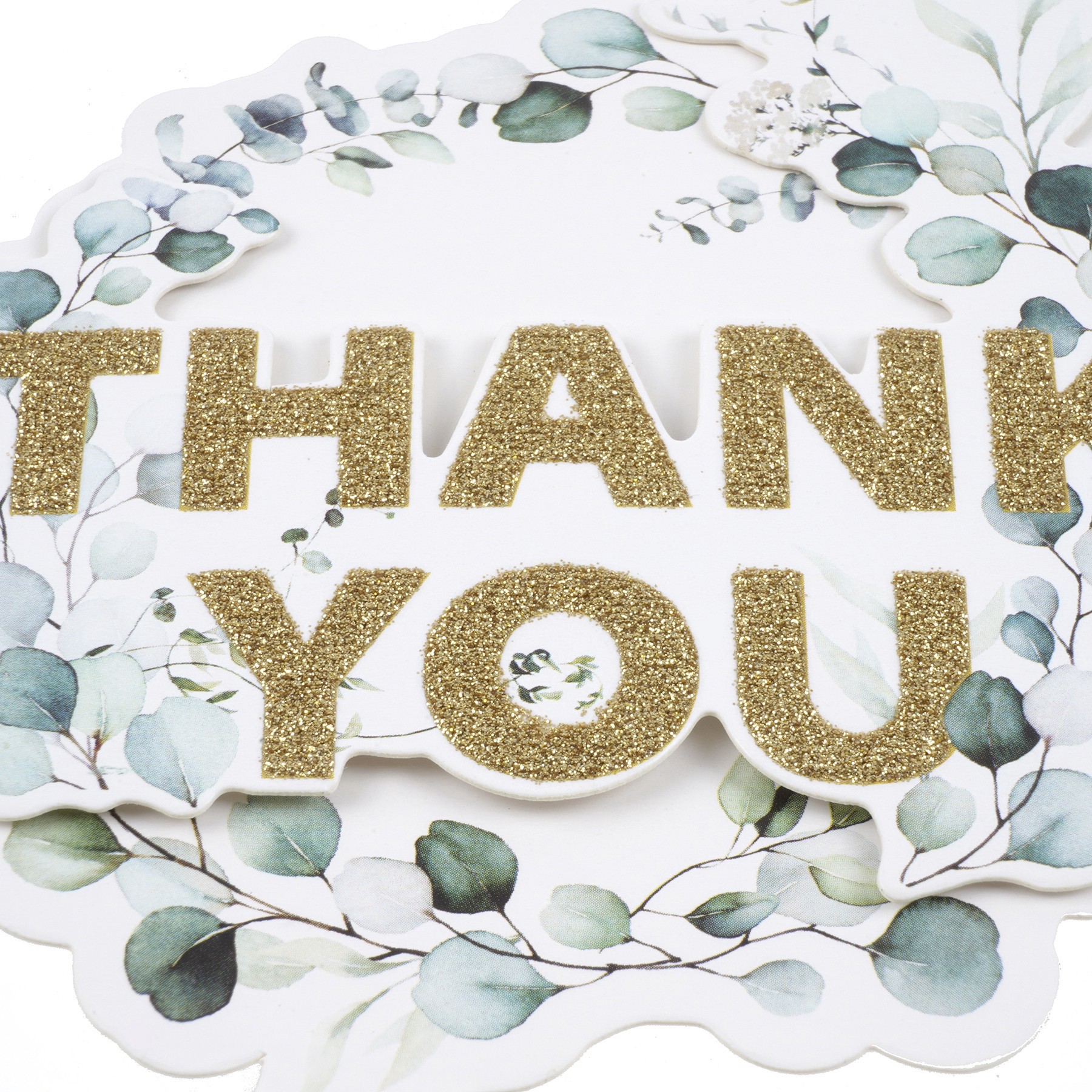 slide 4 of 4, Green Wreath Thank You Sticker By Recollections, 4 in x 7 in