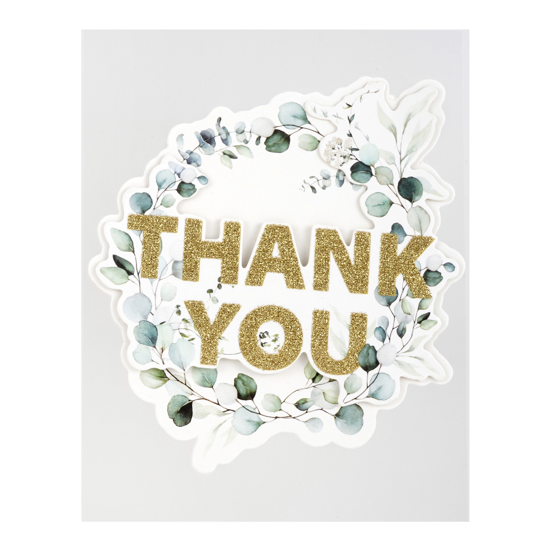 slide 2 of 4, Green Wreath Thank You Sticker By Recollections, 4 in x 7 in