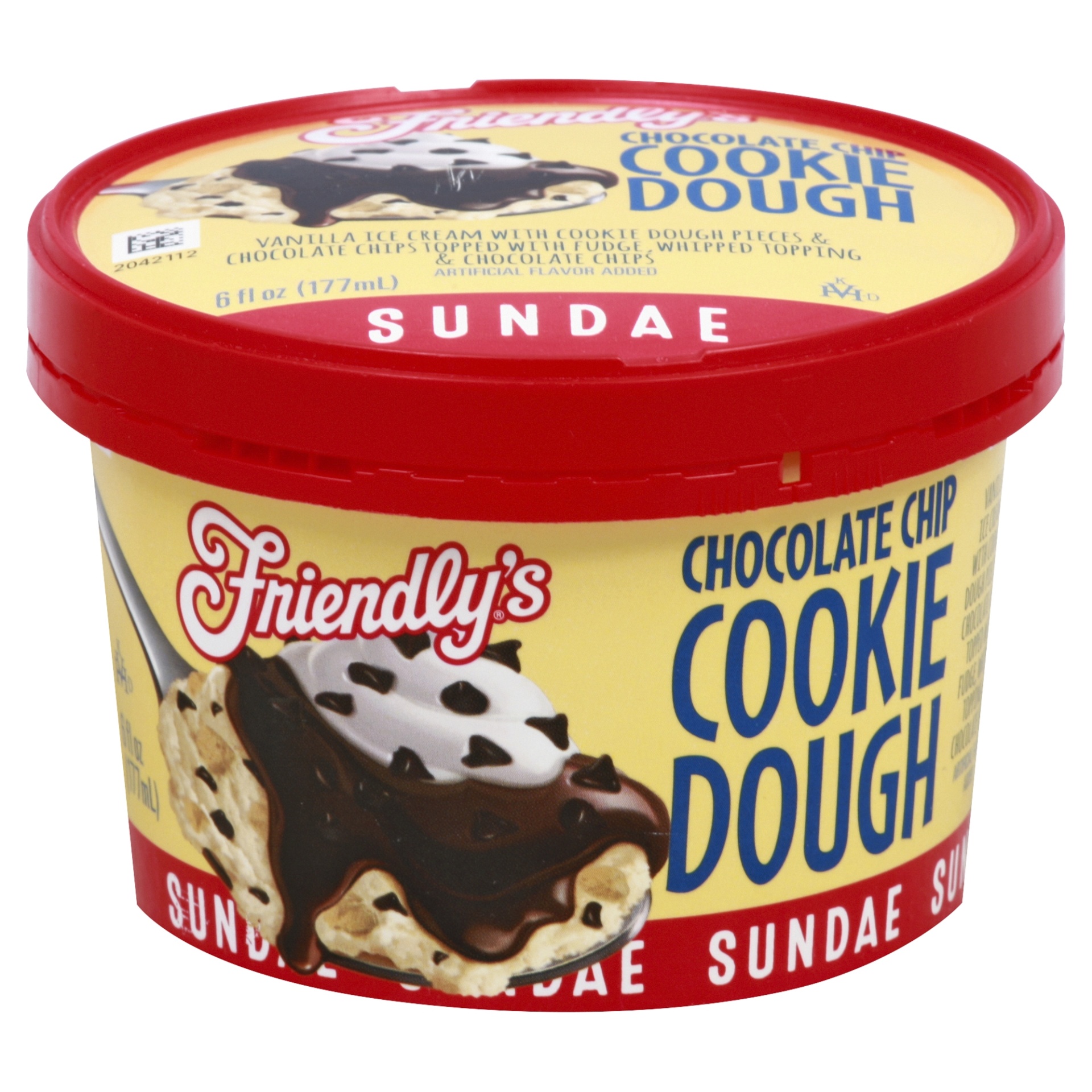 slide 1 of 1, Friendly's Chocolate Chip Cookie Dough Sundae, 6 fl oz