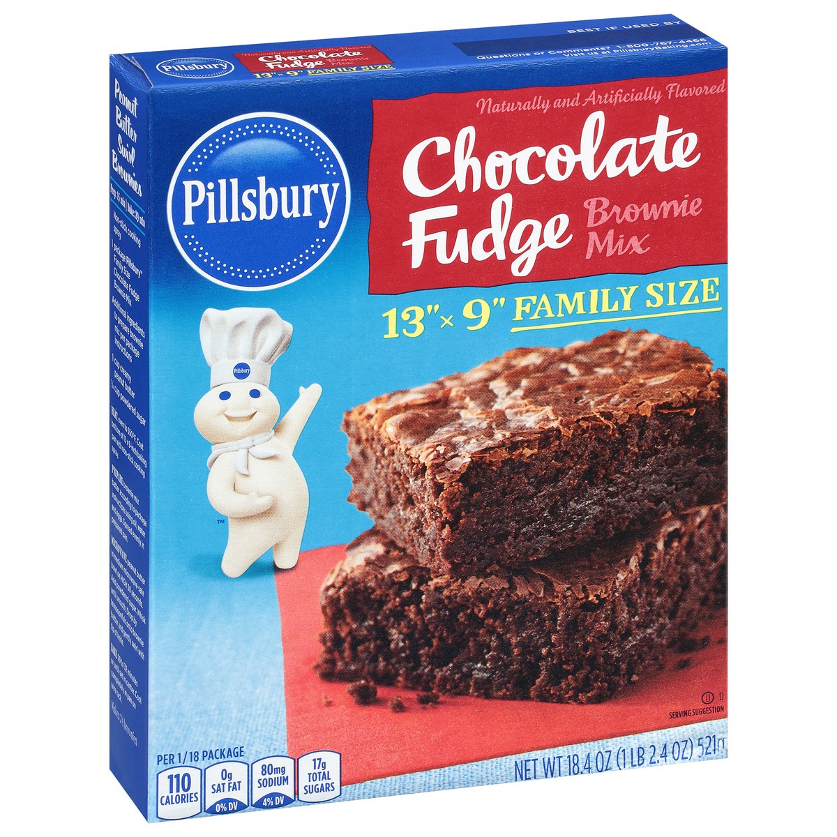 slide 7 of 9, Pillsbury Chocolate Fudge Brownie Mix, 18.4 oz Box, 18.4 oz