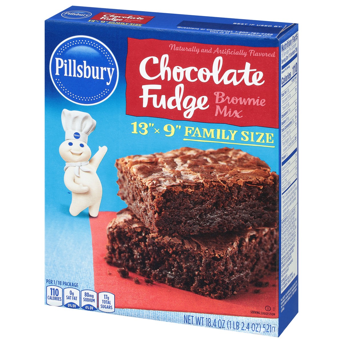 slide 2 of 9, Pillsbury Chocolate Fudge Brownie Mix, 18.4 oz Box, 18.4 oz