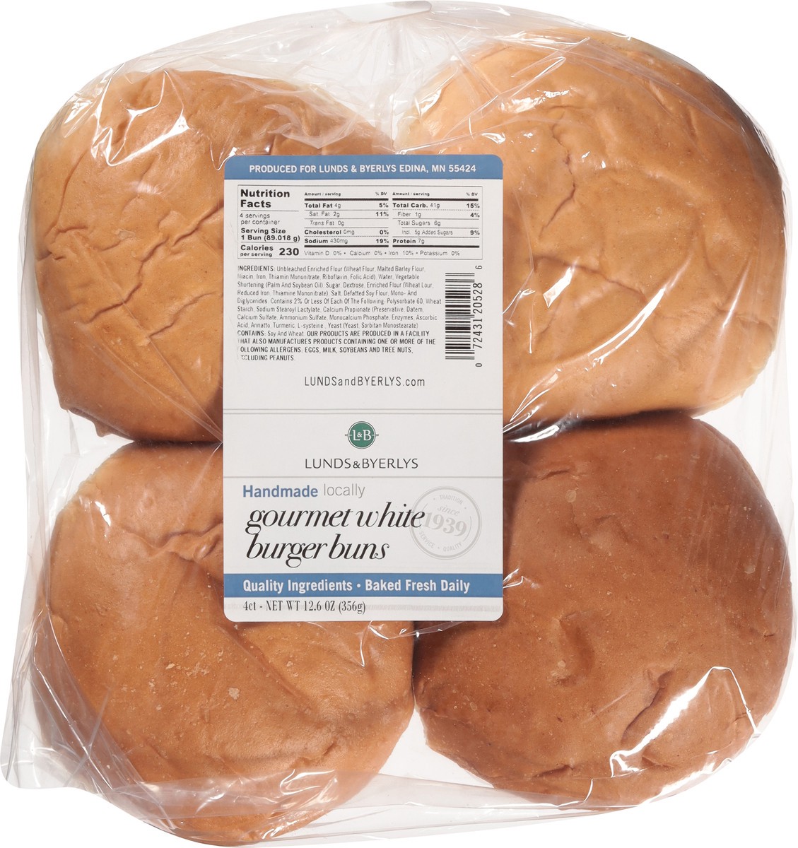 slide 5 of 8, Lunds & Byerlys Gourmet White Burger Buns 4 ea, 4 ct