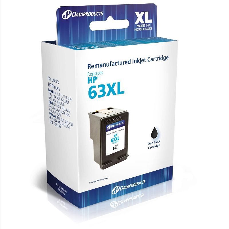 slide 1 of 3, Dataproducts Remanufactured Black XL High Yield Single Ink Cartridge - Compatible with HP 63XL Ink Series (F6U64A) - Dataproducts, 1 ct
