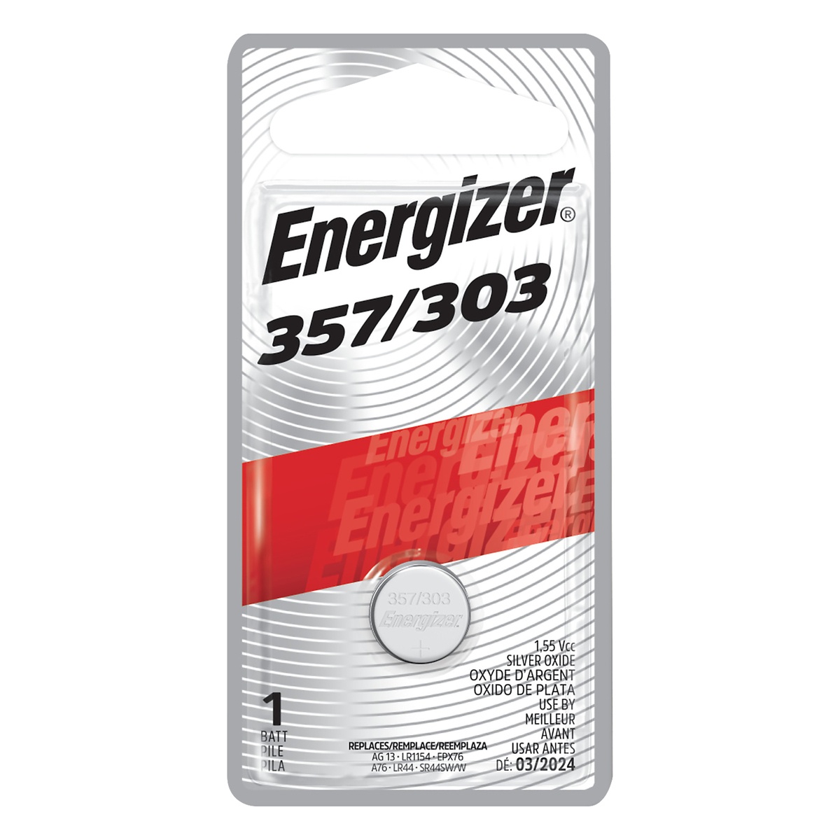 slide 1 of 8, Energizer 357/303 Silver Oxide Battery 1 ea, 1 ct