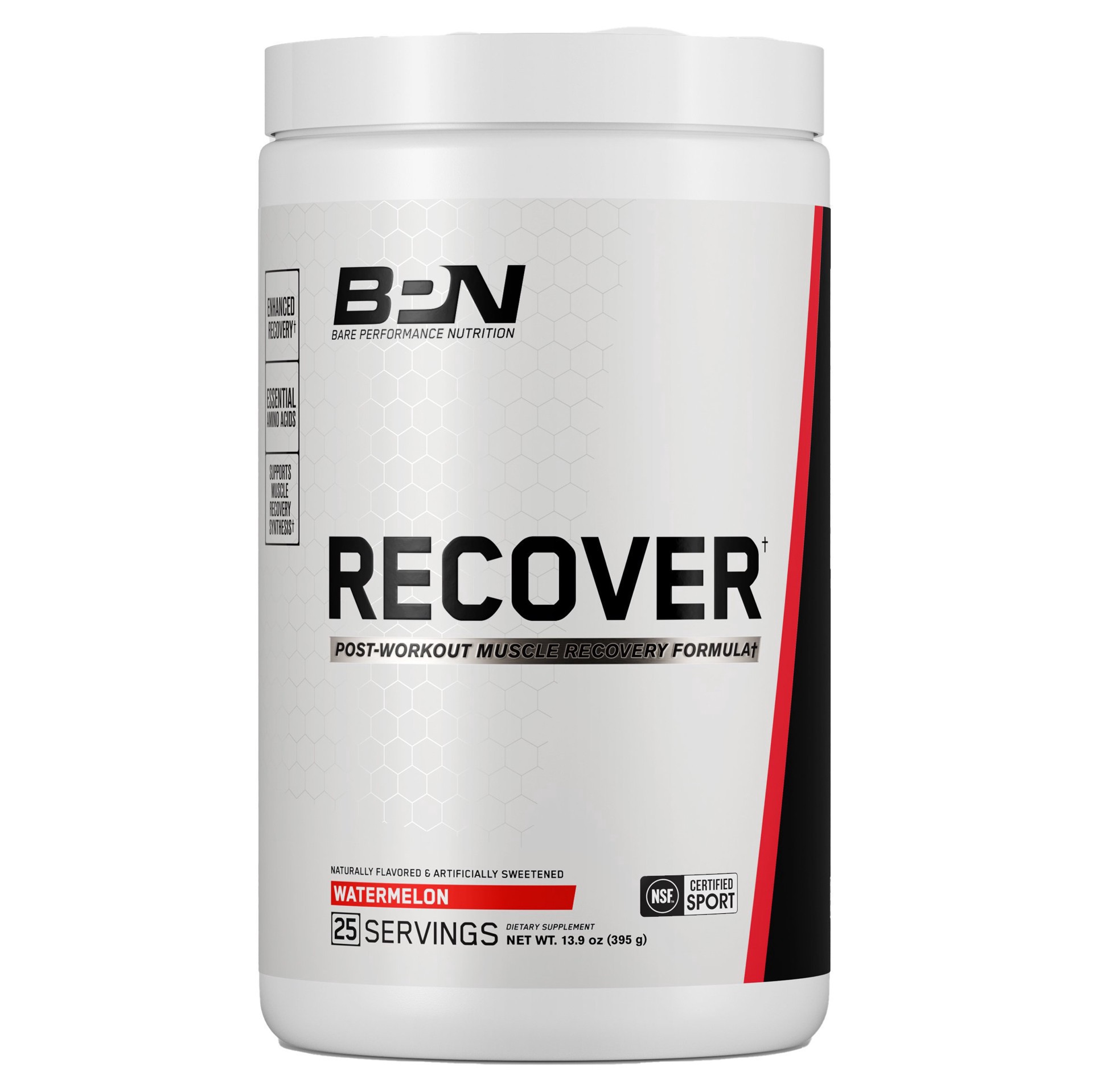 slide 1 of 1, Bare Performance Nutrition Recover Post-Workout Muscle Recovery Formula - Watermelon, 13.9 oz