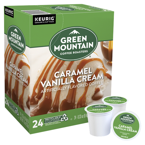 slide 1 of 3, Green Mountain Coffee Caramel Vanilla Cream Keurig K-Cup Coffee Pods Flavored Coffee Light Roast, 24 ct
