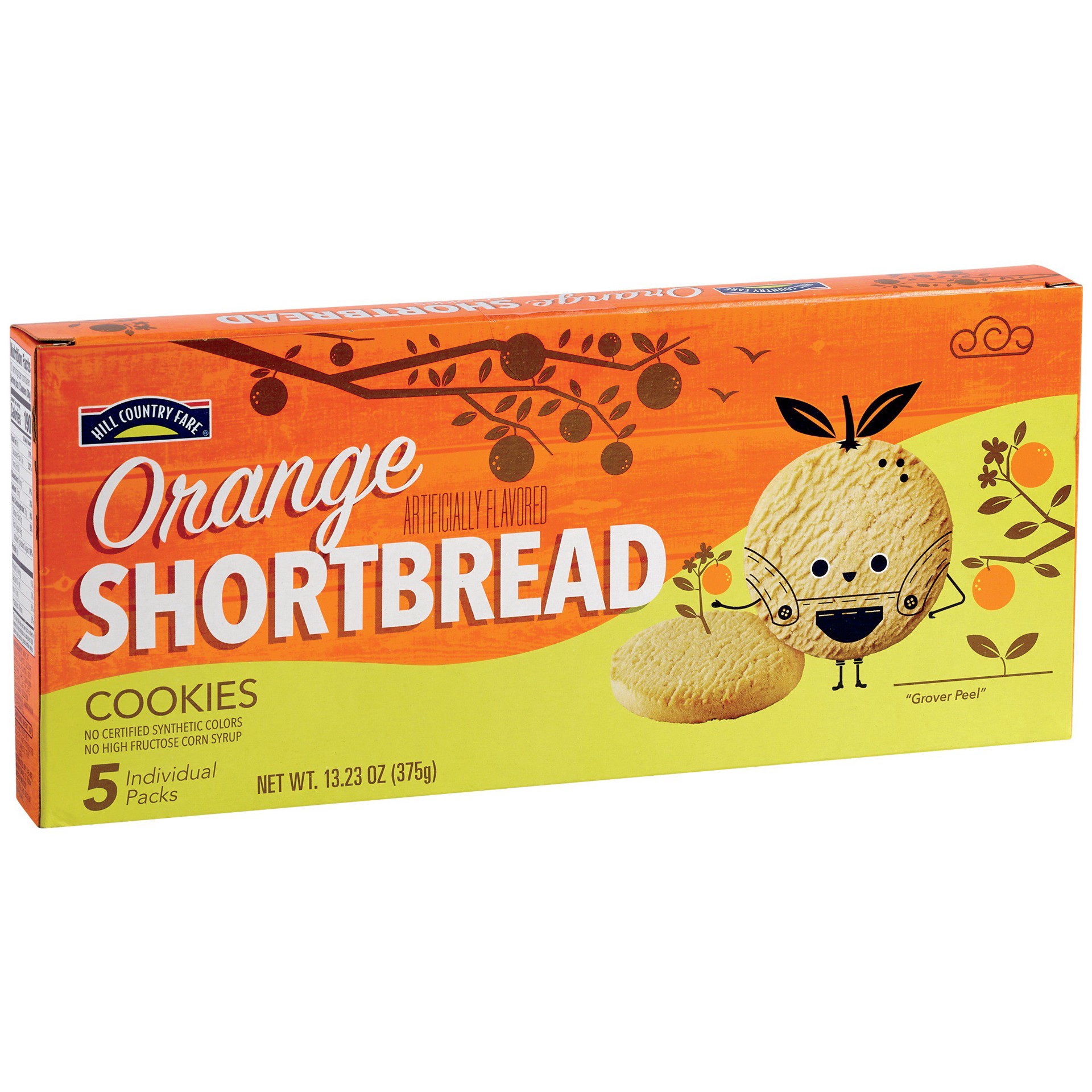 slide 1 of 1, Hill Country Fare Orange Shortbread Cookies, 13.23 oz