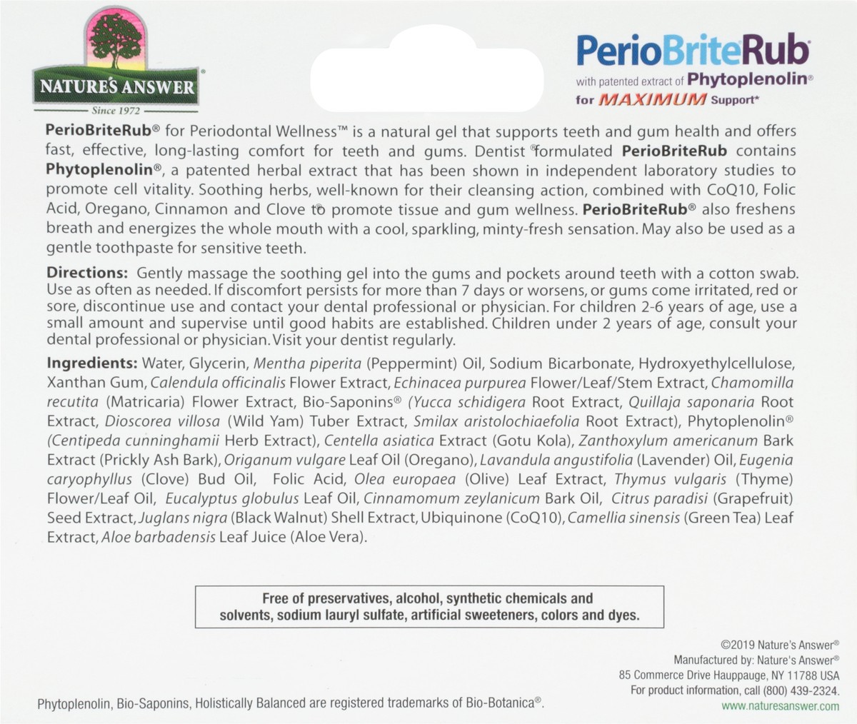 slide 2 of 9, Nature's Answer PerioBrite Rub Oral Discomfort Formula Dentist Formulated Fast Acting Coolmint Soothing Gel for Teeth & Gums 0.5 oz, 0.5 oz