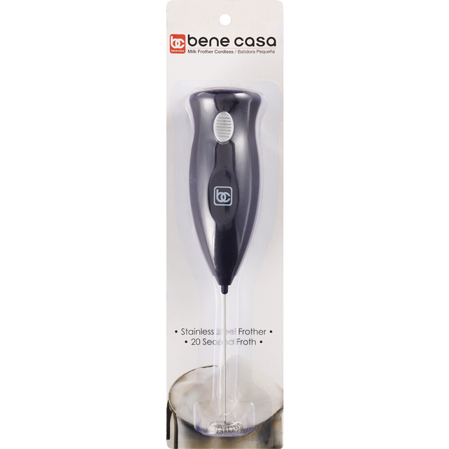 slide 1 of 1, BC Milk Frother 20-Second Cordless Stainless Steel #BC-57380, 1 ct