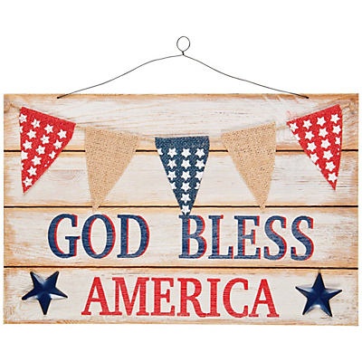 slide 1 of 1, Destination Holiday God Bless America Wall Decor, 1 ct