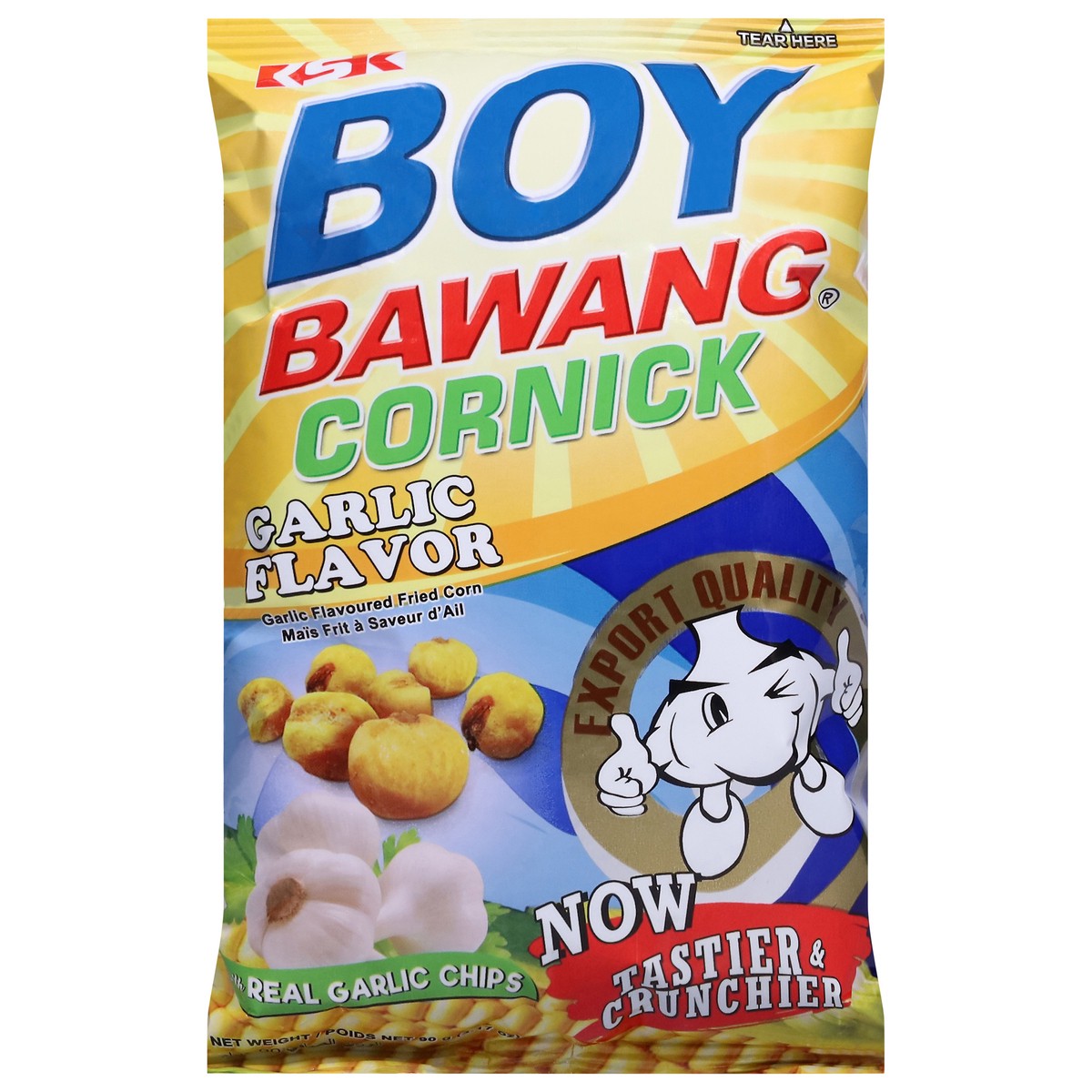 slide 1 of 9, Ksk Boy Bawang Garlic Flavor Cornick 3.17 oz, 3.54 oz