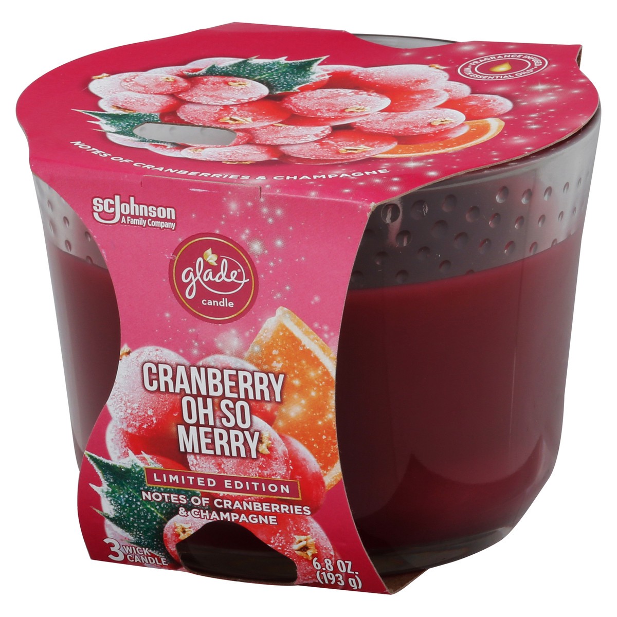 slide 11 of 13, Glade Cranberry Oh So Merry Candle 1 ea, 1 ct