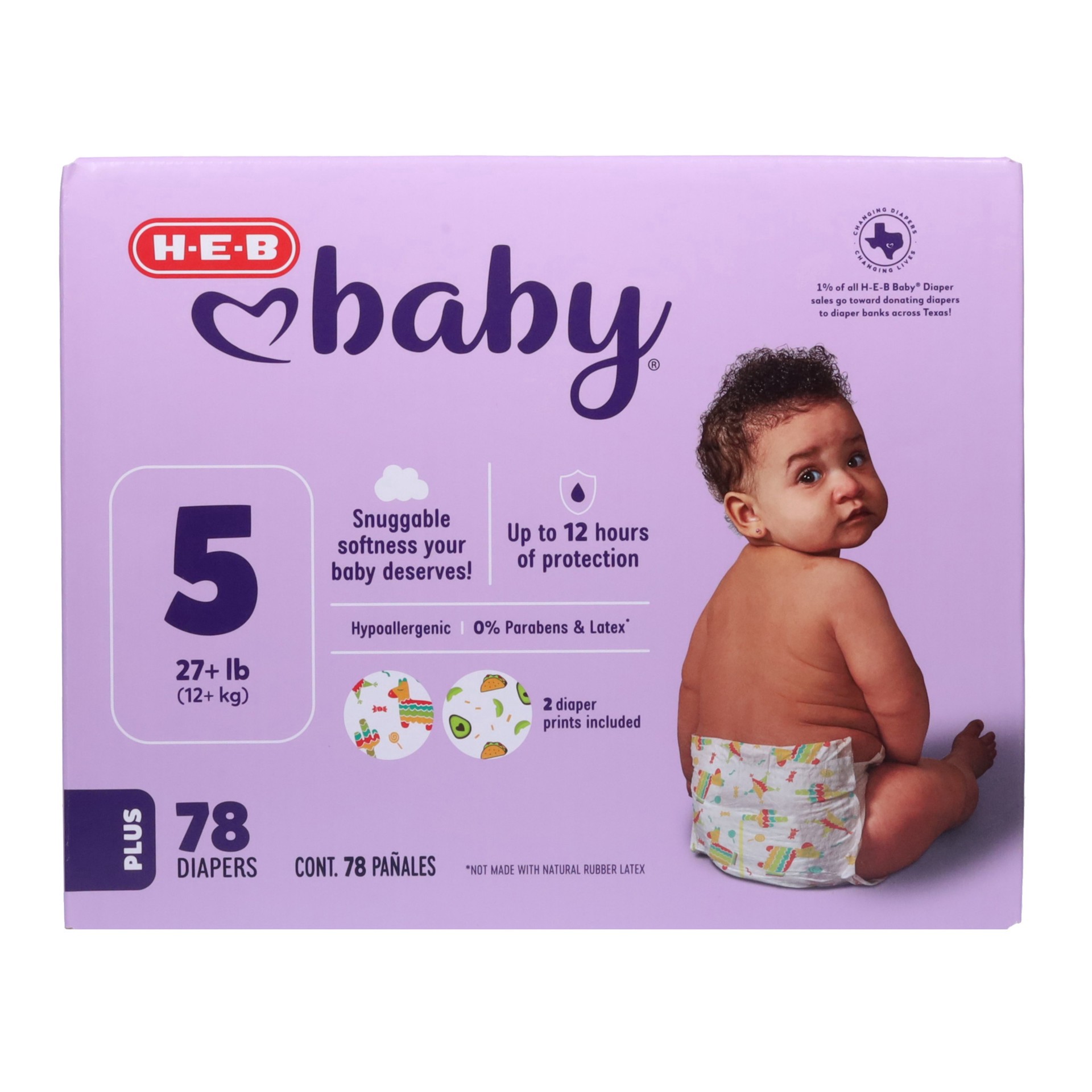 slide 1 of 1, H-E-B Baby Plus Pack Diapers - Size 5, Size 5