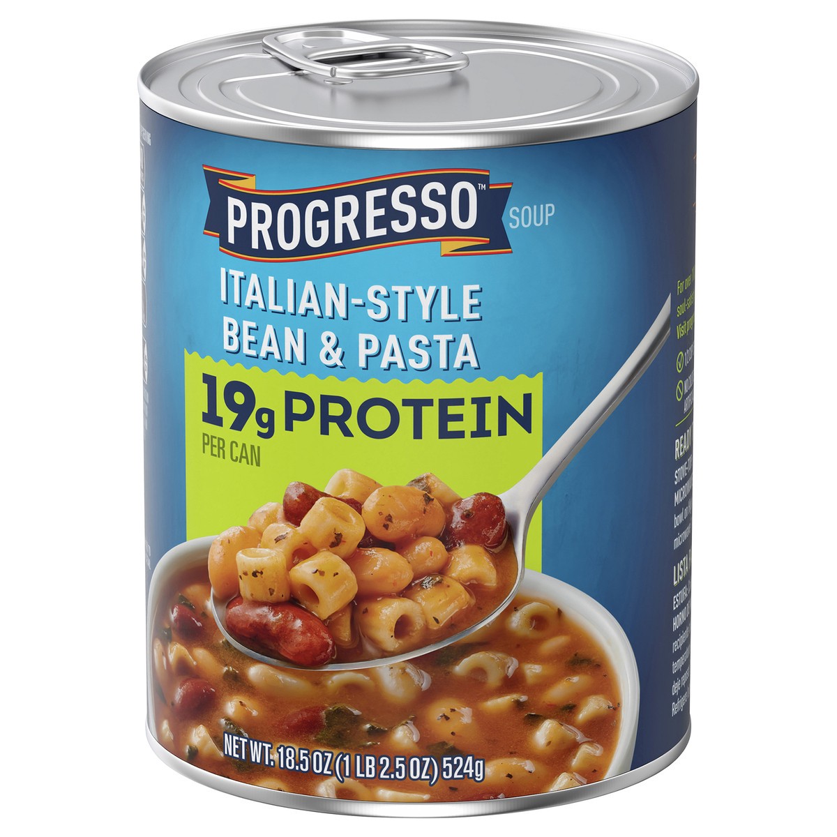 slide 8 of 9, Progresso Italian-Style Bean & Pasta Protein Soup, Vegetarian, 18.5 oz., 18.5 oz