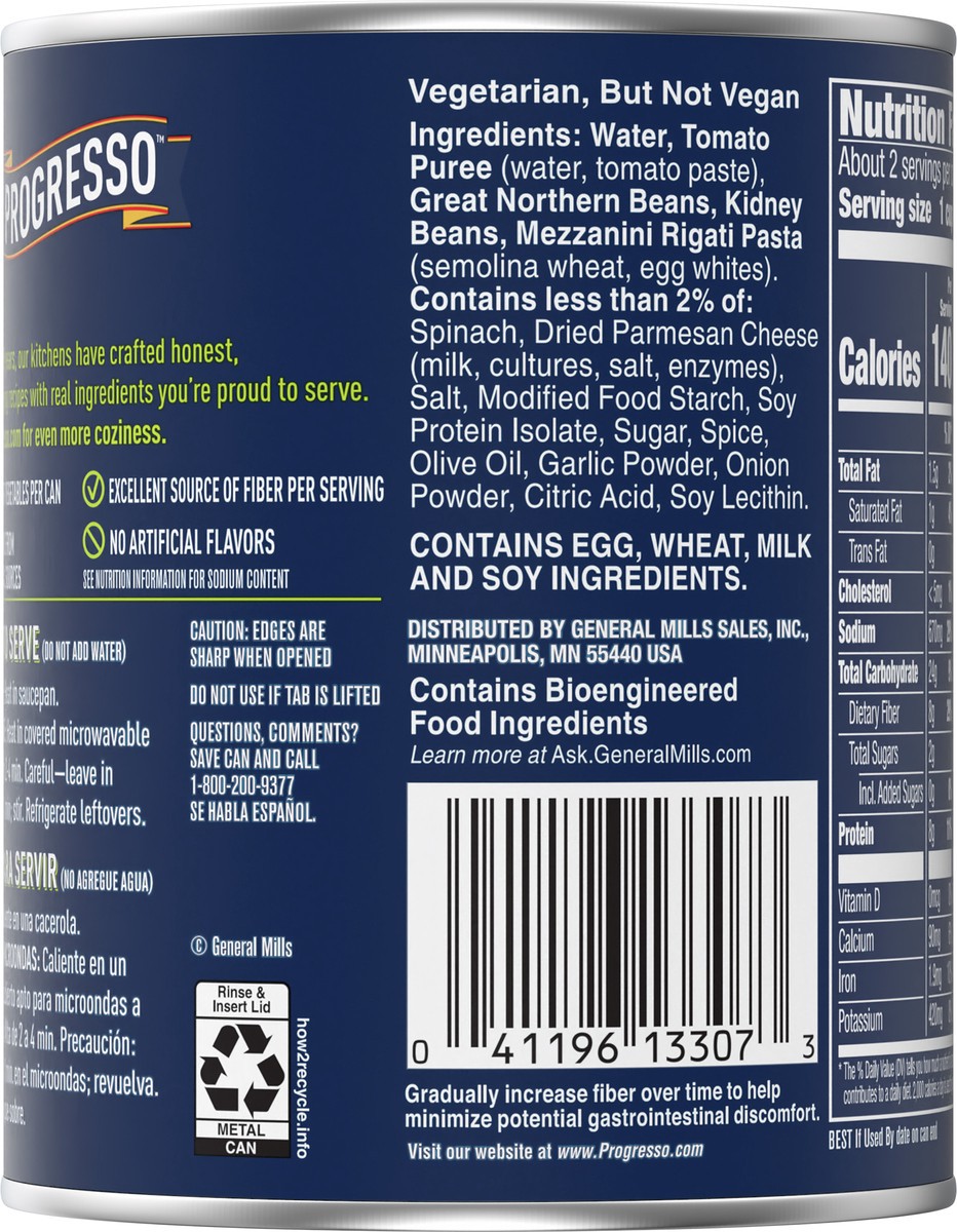 slide 6 of 9, Progresso Italian-Style Bean & Pasta Protein Soup, Vegetarian, 18.5 oz., 18.5 oz