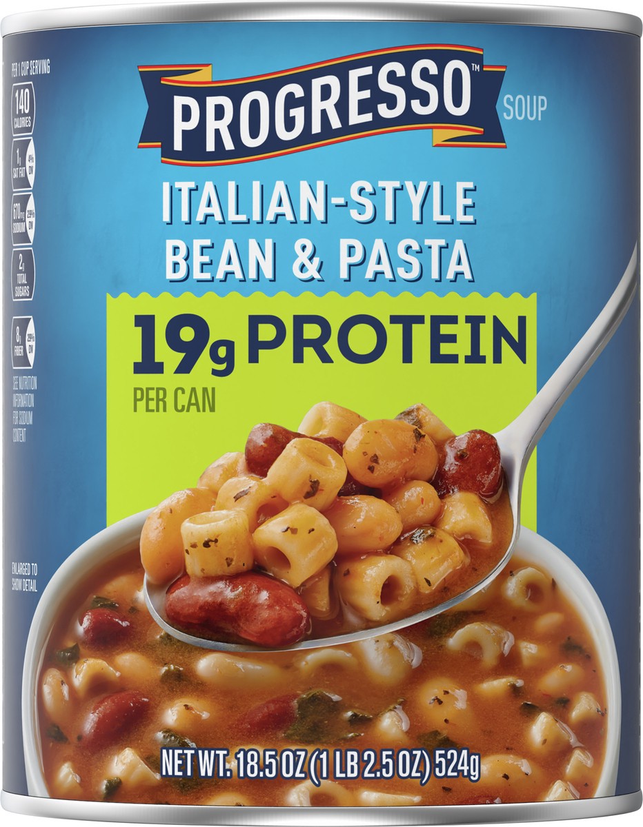 slide 3 of 9, Progresso Italian-Style Bean & Pasta Protein Soup, Vegetarian, 18.5 oz., 18.5 oz