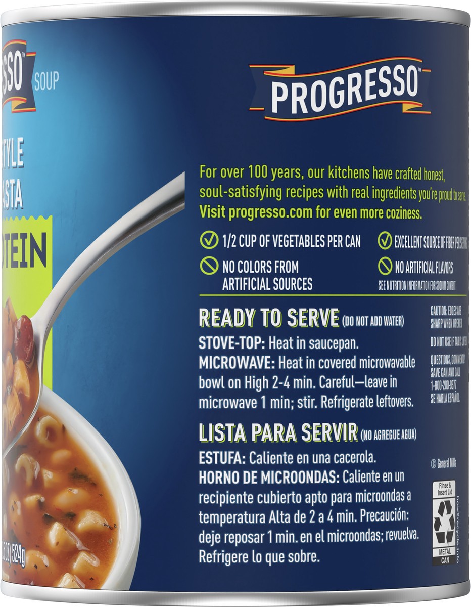 slide 7 of 9, Progresso Italian-Style Bean & Pasta Protein Soup, Vegetarian, 18.5 oz., 18.5 oz