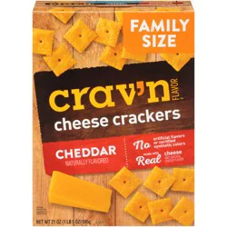 Crav'n Flavor Cheddar Cheese Crackers Family Size 21 oz
