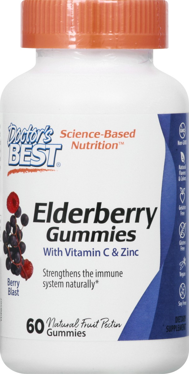 slide 1 of 9, Doctor's Best Gummies Berry Blast Elderberry 60 ea, 60 ct