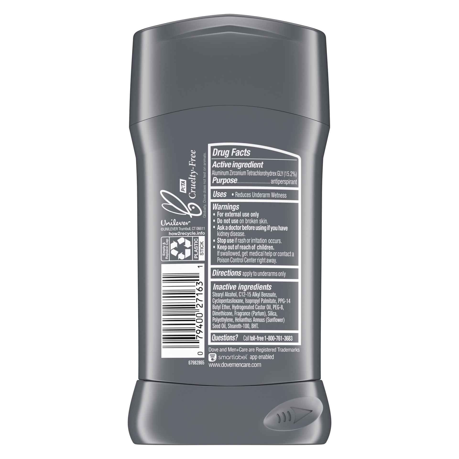 slide 3 of 4, Dove Men+Care Antiperspirant Deodorant Cool Silver, 2.7 oz, 2.7 oz