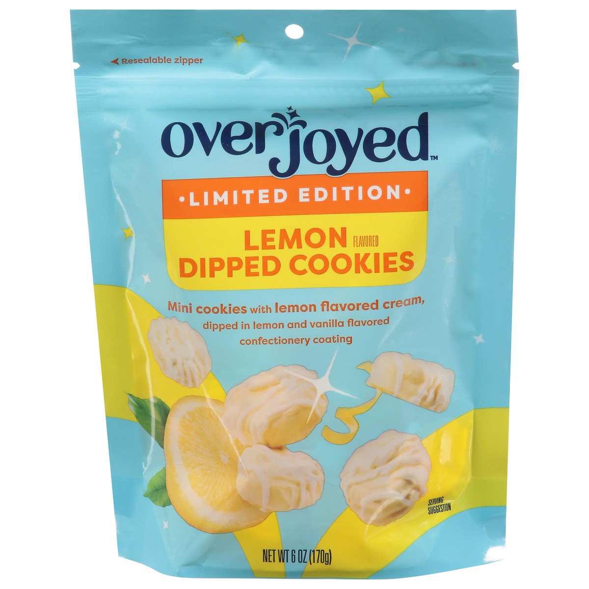 slide 1 of 4, Overjoyed Lemon Dipped Cookies 6 Oz - 6 OZ, 6 oz