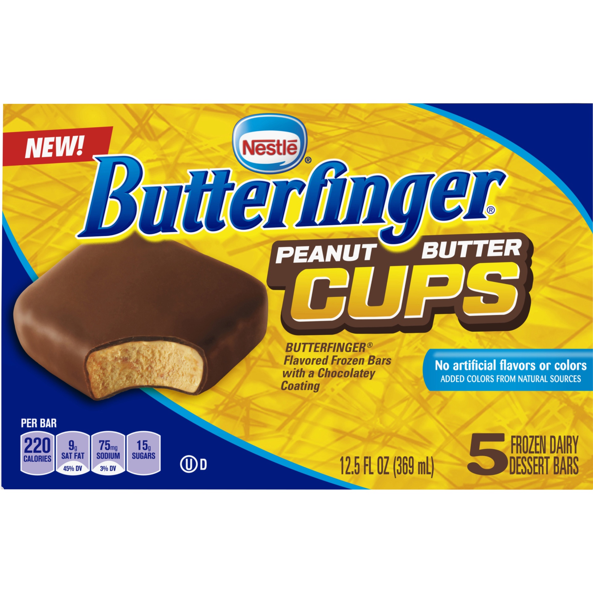 slide 1 of 5, Nestlé Butterfinger Peanut Butter Cups Frozen Dairy Dessert Bars, 5 ct; 2.5 fl oz