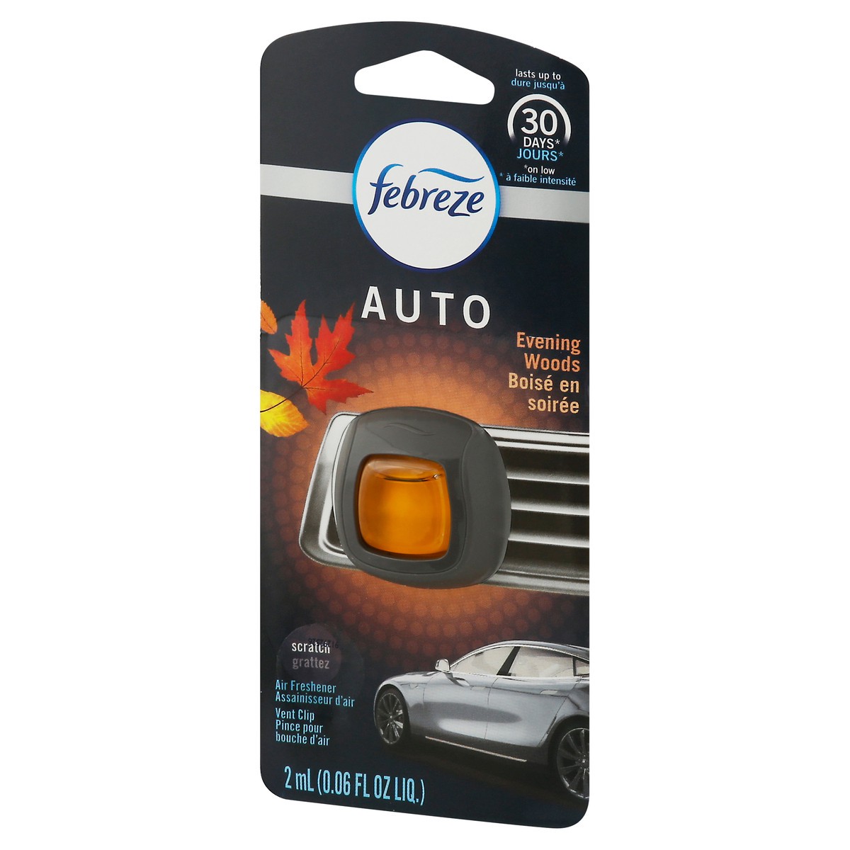 slide 5 of 11, Febreze Auto Vent Clip Evening Woods Air Freshener 0.06 fl oz, 0.06 fl oz