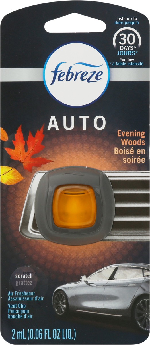 slide 6 of 11, Febreze Auto Vent Clip Evening Woods Air Freshener 0.06 fl oz, 0.06 fl oz