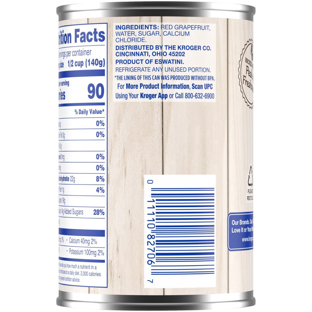 slide 6 of 6, Kroger Ruby Red Grapefruit Sections In Light Syrup, 15 oz