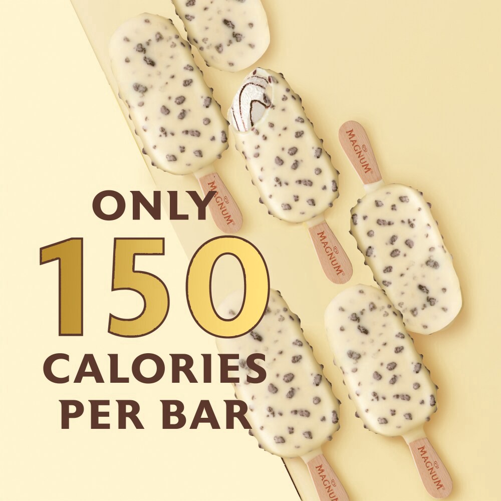 slide 4 of 6, Magnum Mini White Chocolate & Cookies, Ice Cream Bars, 6 ct
