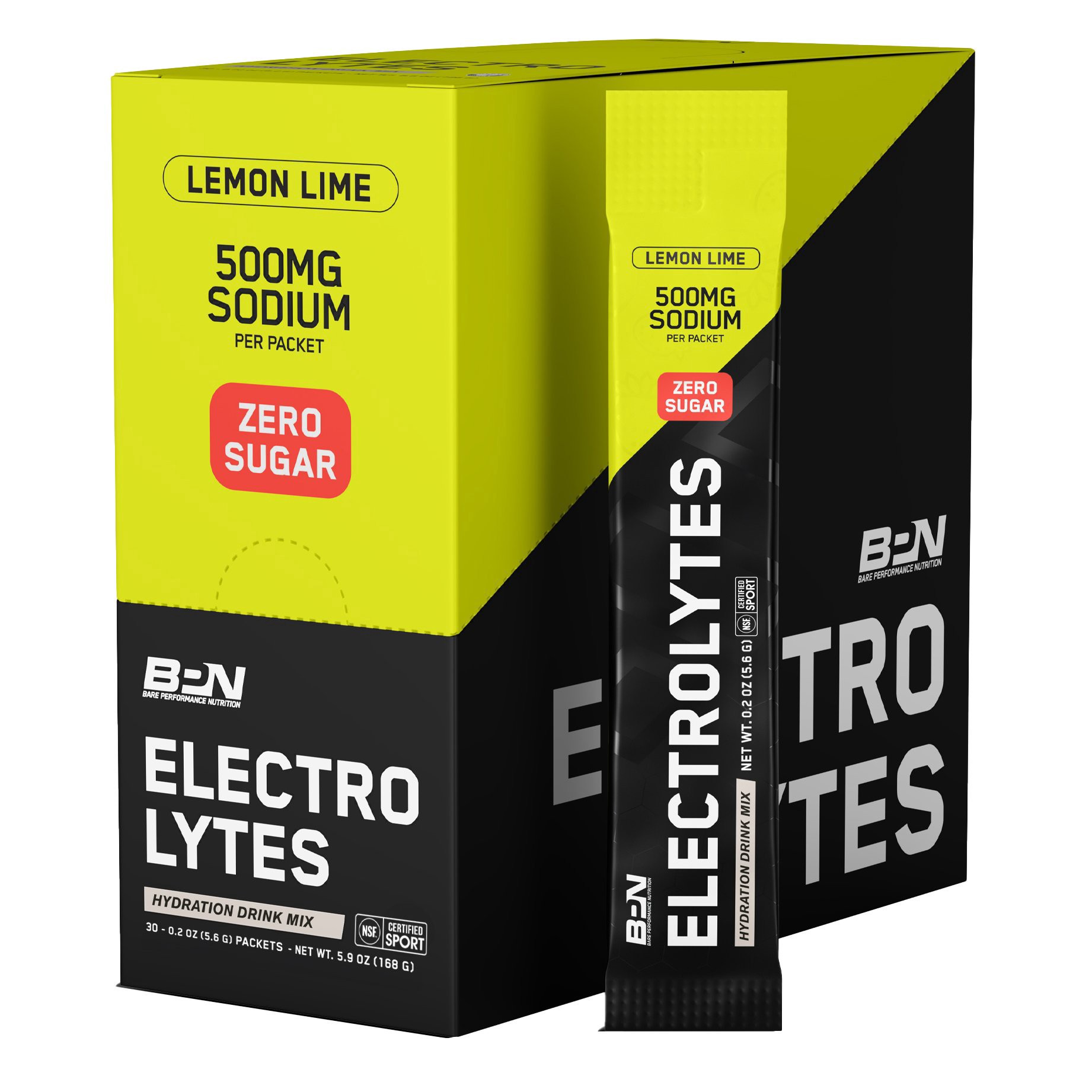 slide 1 of 1, Bare Performance Nutrition Electrolytes Hydration Drink Mix Packets - Lemon Lime, 30 ct