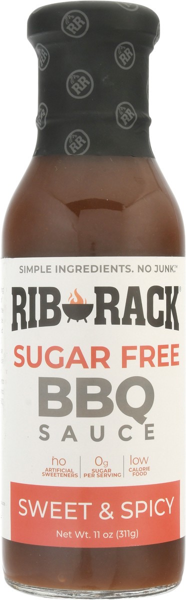 slide 7 of 14, Rib Rack Sugar Free Sweet & Spicy BBQ Sauce 11 oz, 11 oz