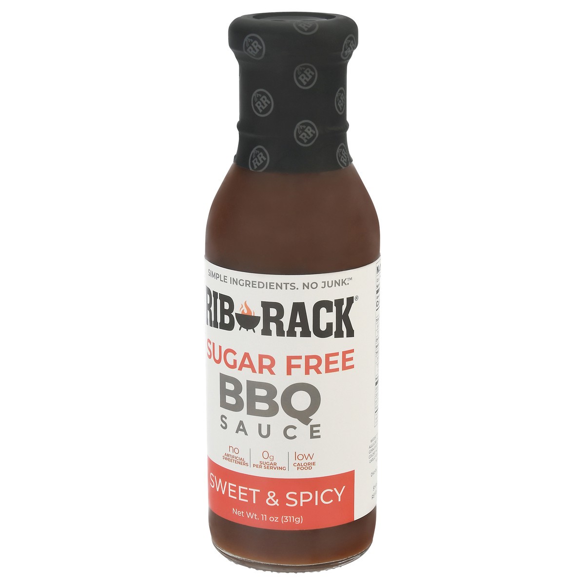 slide 12 of 14, Rib Rack Sugar Free Sweet & Spicy BBQ Sauce 11 oz, 11 oz