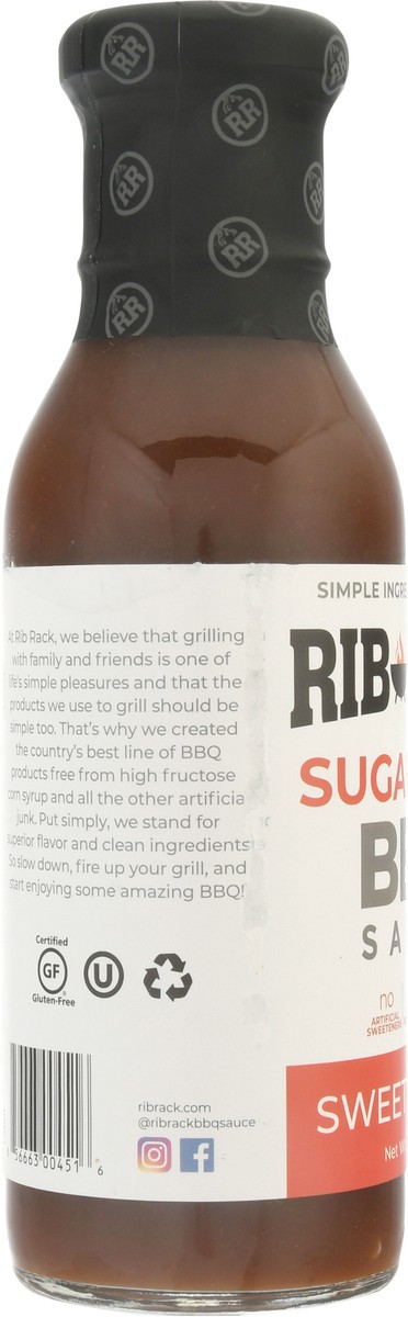 slide 13 of 14, Rib Rack Sugar Free Sweet & Spicy BBQ Sauce 11 oz, 11 oz