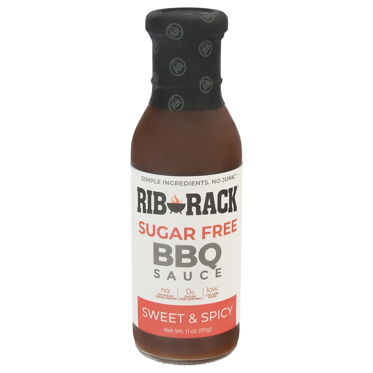 slide 4 of 14, Rib Rack Sugar Free Sweet & Spicy BBQ Sauce 11 oz, 11 oz