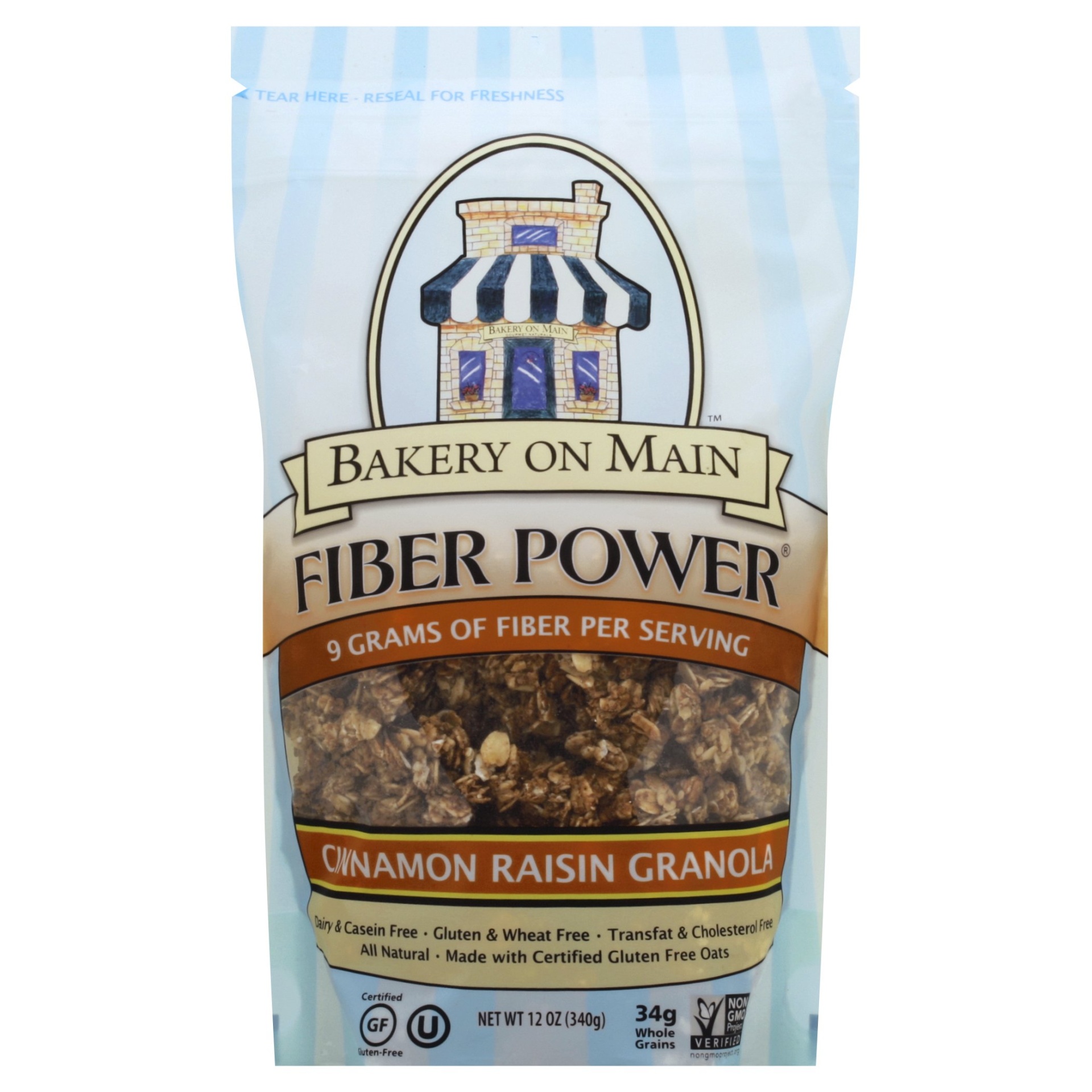 slide 1 of 2, Bakery on Main Fiber Power Cinnamon Raisin Granola, 12 oz