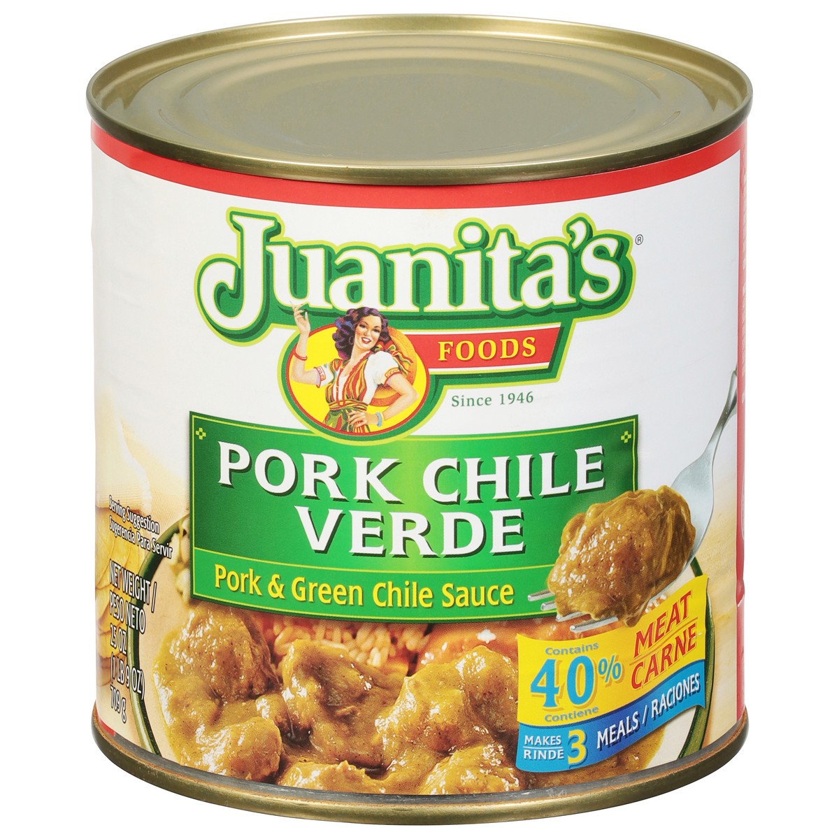 slide 1 of 1, Juanita's Pork Chile Verde, 25 oz