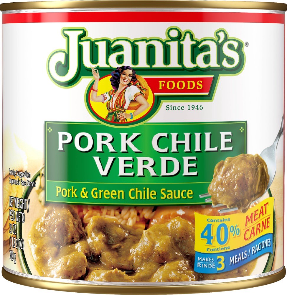slide 1 of 1, Juanita's Pork Chile Verde, 25 oz